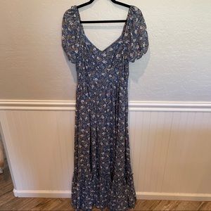 Lulus Dusty Blue Floral Dress